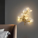 Modern ceramic LED wall light with decorative ginkgo