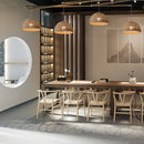 Rattan pendant chandelier with lampshade for hanging lighting