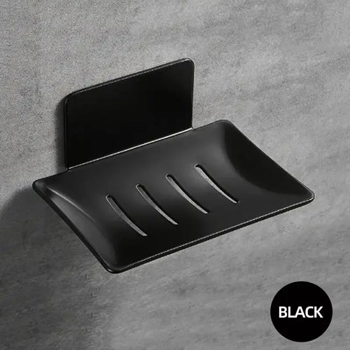 stainless steel wall-mounted soap dish with soap drainer
