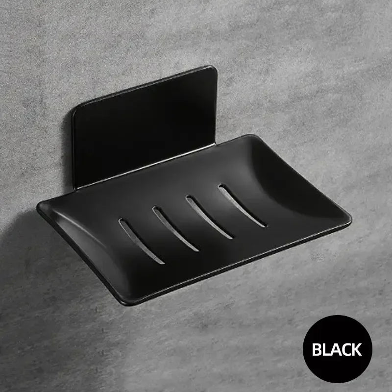 stainless steel wall-mounted soap dish with soap drainer