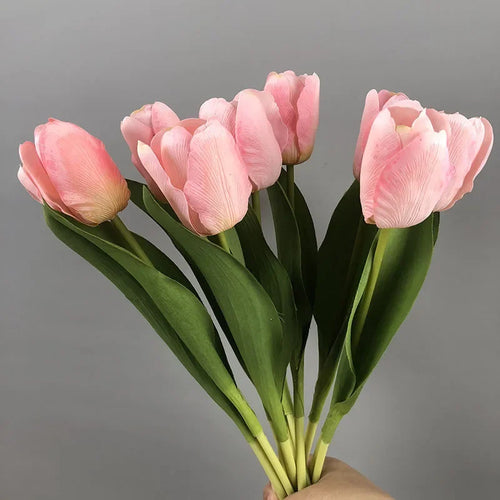 Set of 5 artificial tulips for realistic decoration - vue 2 sur 11
