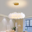 Nordic feather chandelier for girls' room creative luxury style