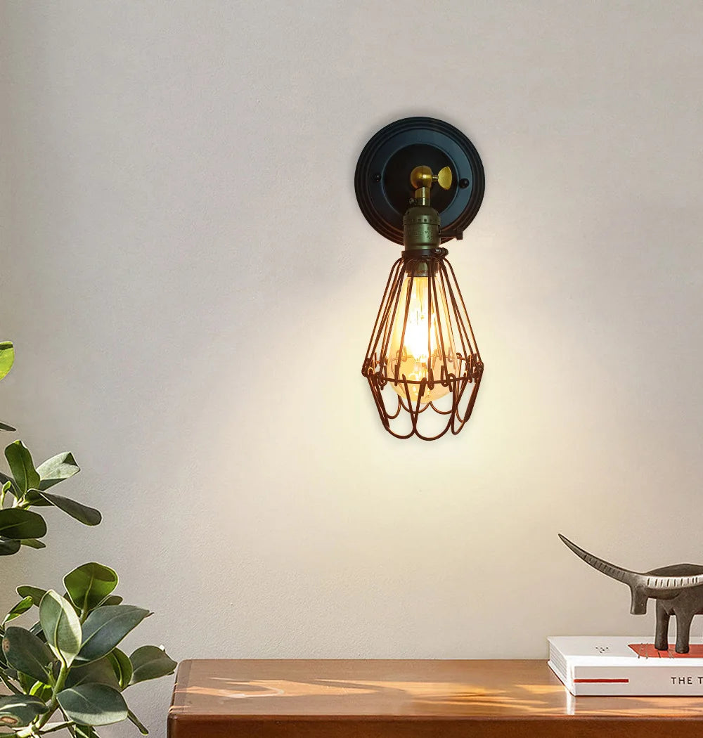Retro American explosion-proof iron wall light for loft