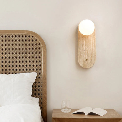 Japanese wabi sabi yellow marble wall light - vue 2 sur 8