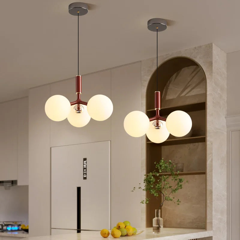 Nordic glass pendant light with metal