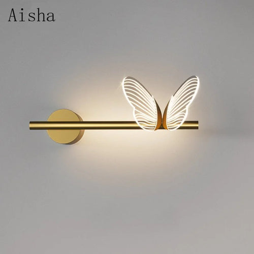 Nordic butterfly acrylic art deco wall light - vue 2 sur 8