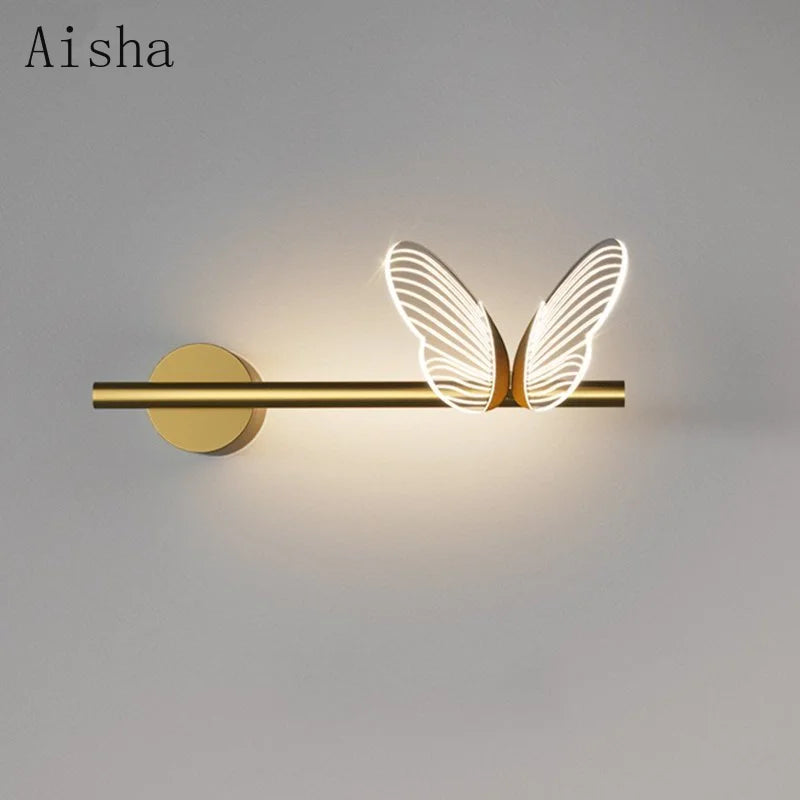 Nordic butterfly acrylic art deco wall light