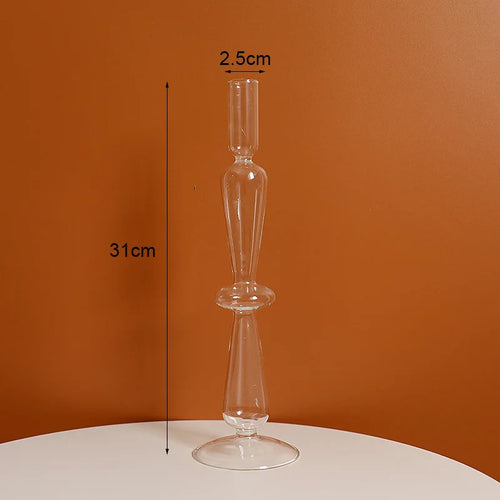 Vintage glass candle holder for weddings and romantic dinners - vue 18 sur 27