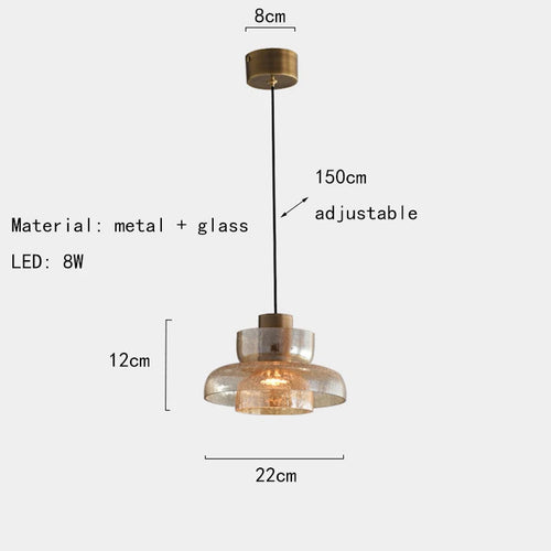 Adjustable creative glass pendant light for indoor lighting