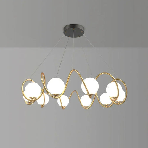 French style pendant light with gold trim and eye protection - vue 5 sur 8