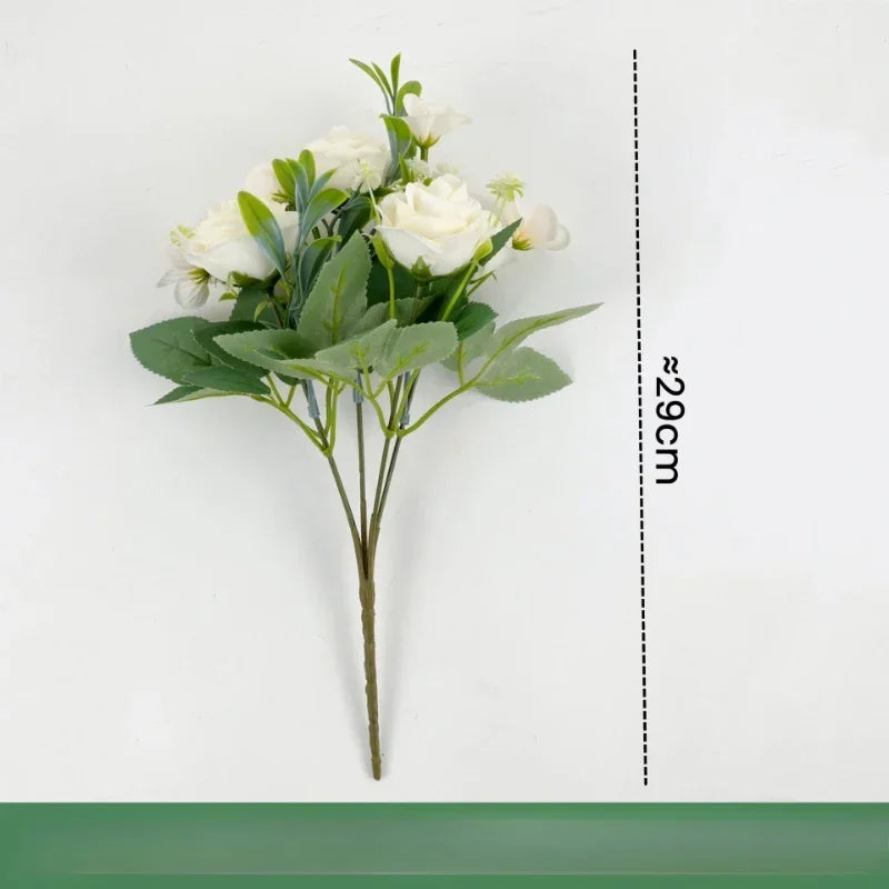 Artificial silk rose bouquet for home decoration - vue 11 sur 12