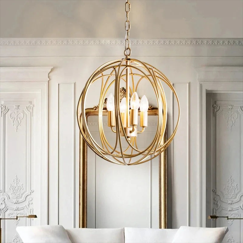 Vintage decorative crystal LED chandelier for interiors