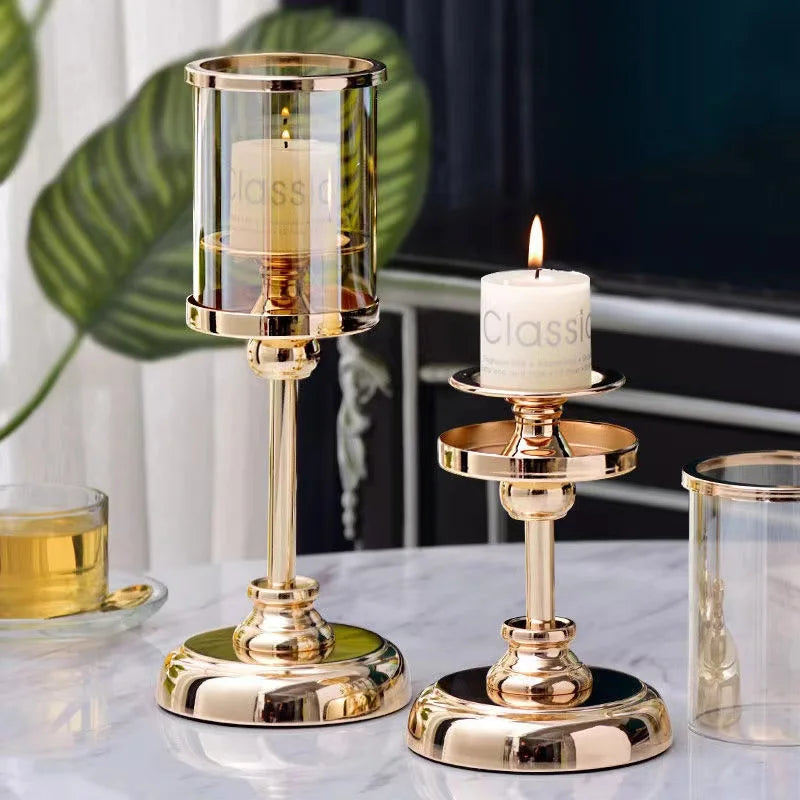 Vintage glass candle holders for Nordic, wedding and Christmas decor
