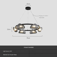 Creative glass and iron pendant light for interior decor