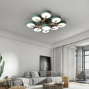 Modern wooden chandelier for bright nordic interior decoration