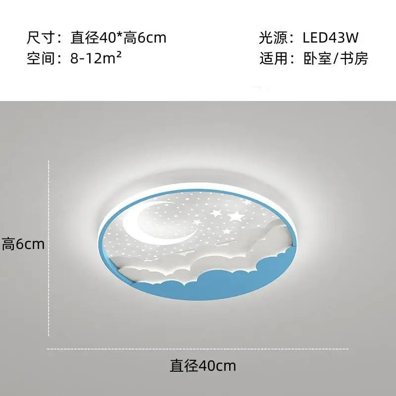 modern star moon led ceiling light for decoration and reading - vue 12 sur 12