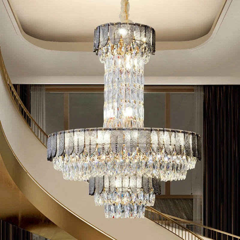 Luxury crystal chandelier for hotel and villa - vue 5 sur 24