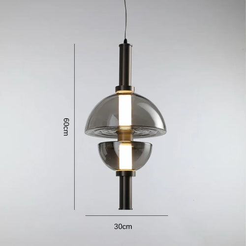 Modern minimalist glass chandelier for restaurant and café