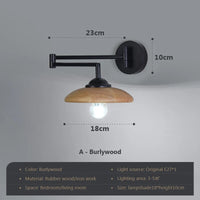 Modern minimalist adjustable wood wall light