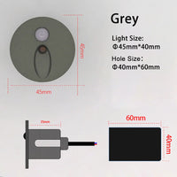 Sandiy round LED wall light with motion sensor