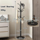 freestanding metal coat rack with 16 hooks and shelves