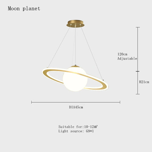 Planet earth pendant light for children's room astronaut decorative star - vue 12 sur 13