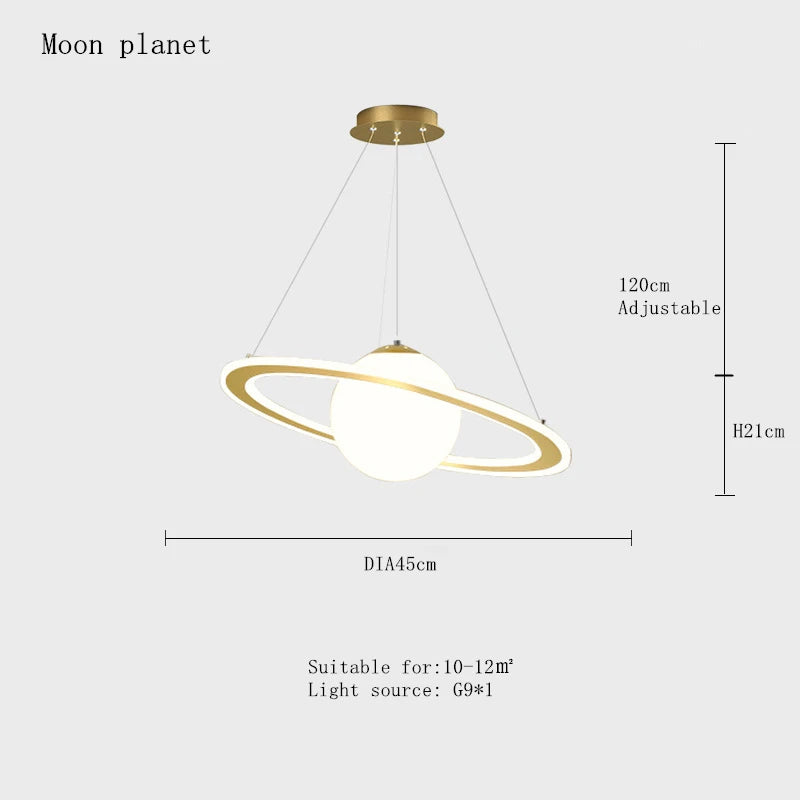 Planet earth pendant light for children's room astronaut decorative star - vue 12 sur 13