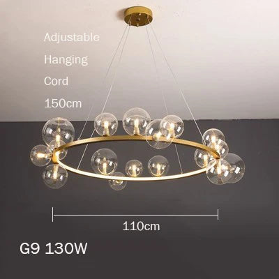 Modern glass chandelier with bubbles for elegant interiors - vue 17 sur 18