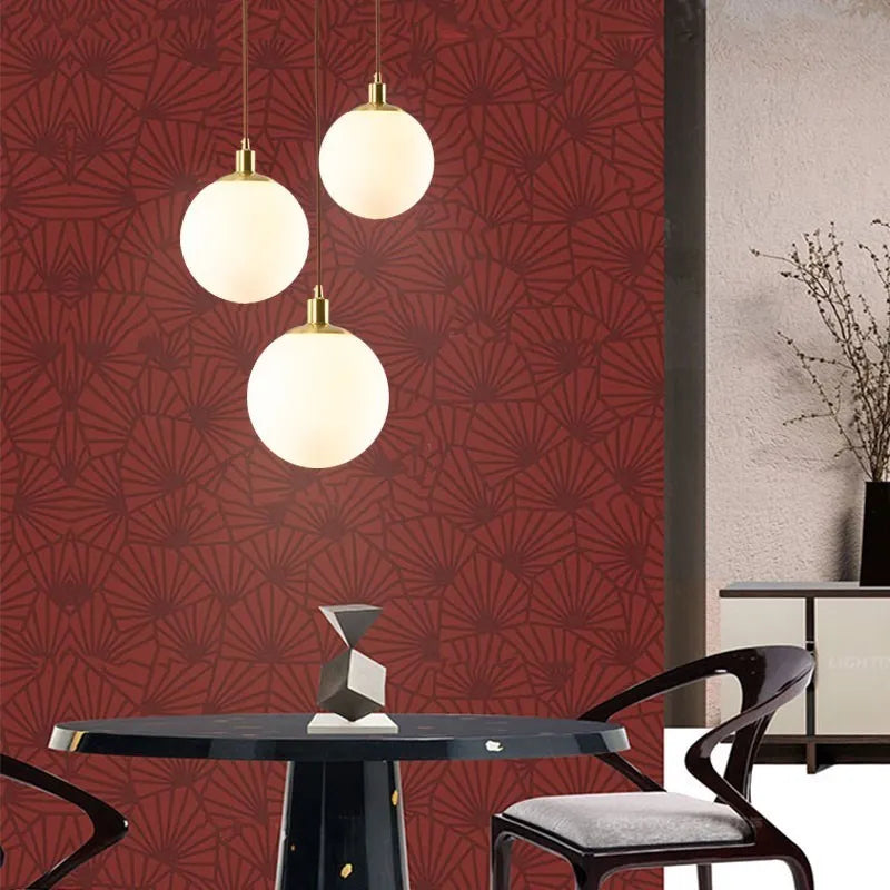 Nordic glass pendant light 8-50 cm round ball for home, bar, bedroom, living room, café decor
