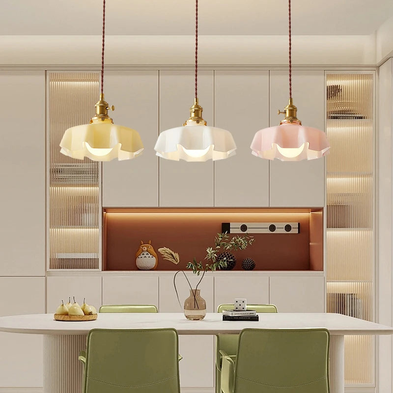 Simple pleated chandelier for interior decor soft lighting - vue 6 sur 17