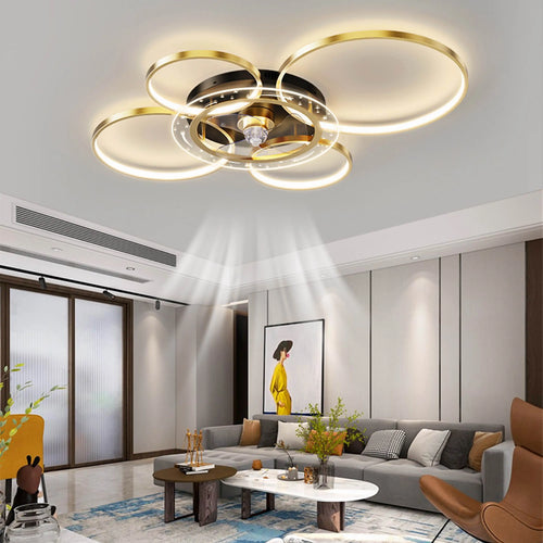 Designer ceiling light with LED circles - vue 2 sur 7
