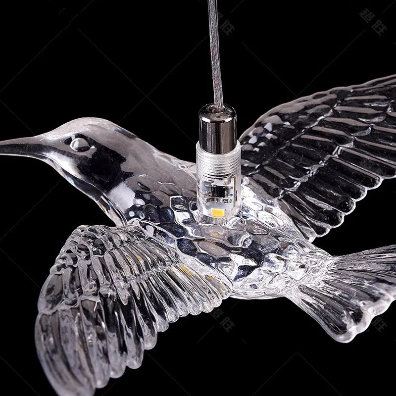 Youlaike bird design LED chandelier for staircases and luxury living rooms - vue 5 sur 20
