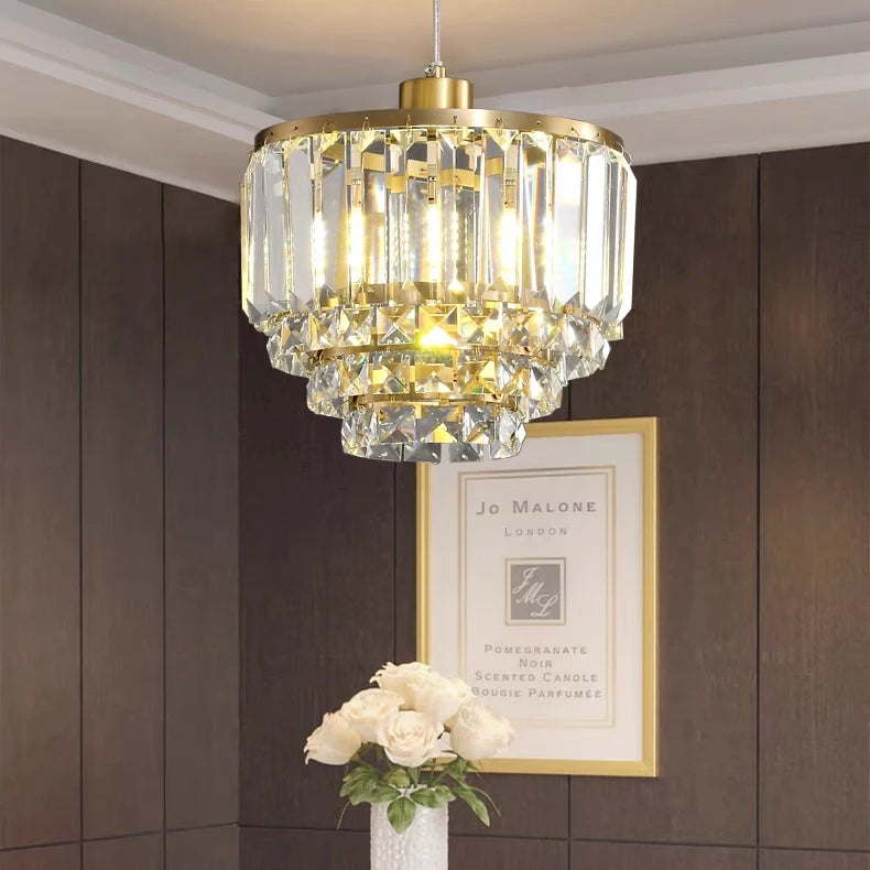 Contemporary copper crystal chandelier for modern decor