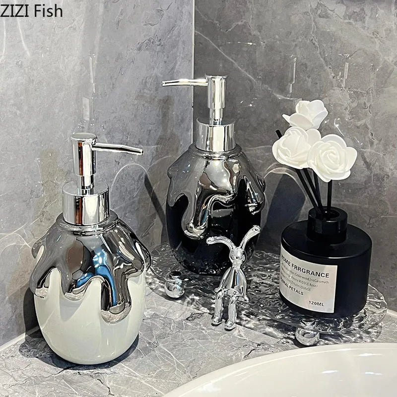 gold ceramic soap dispenser for bathroom