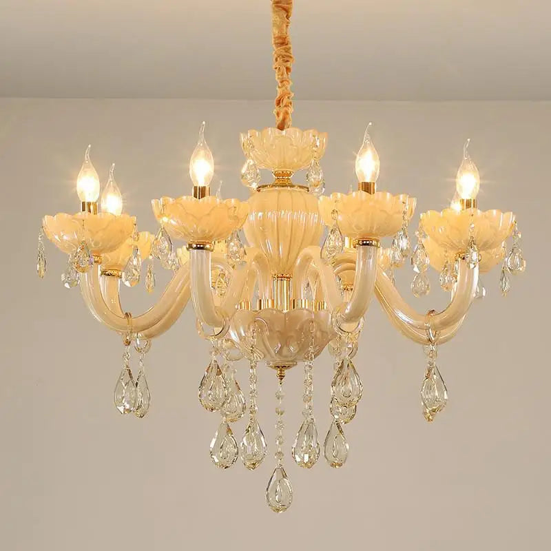 Modern crystal chandelier for interior decoration with LED lighting - vue 9 sur 9