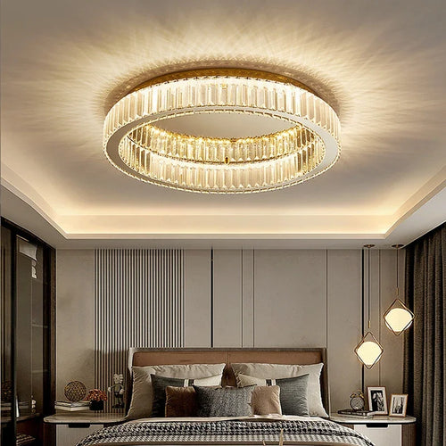 Luxurious crystal ceiling light for modern interior decor - vue 2 sur 9