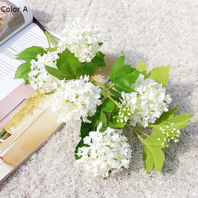 Luxury snowball hydrangea artificial flowers for interior decoration