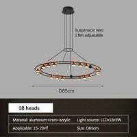 Modern LED bean-shaped chandelier for luxury living room