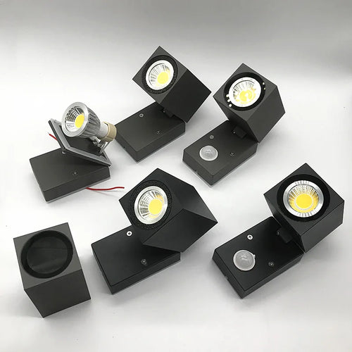 Outdoor foldable LED wall light IP65 waterproof garden porch GU10 COB exterior 5W - vue 6 sur 9
