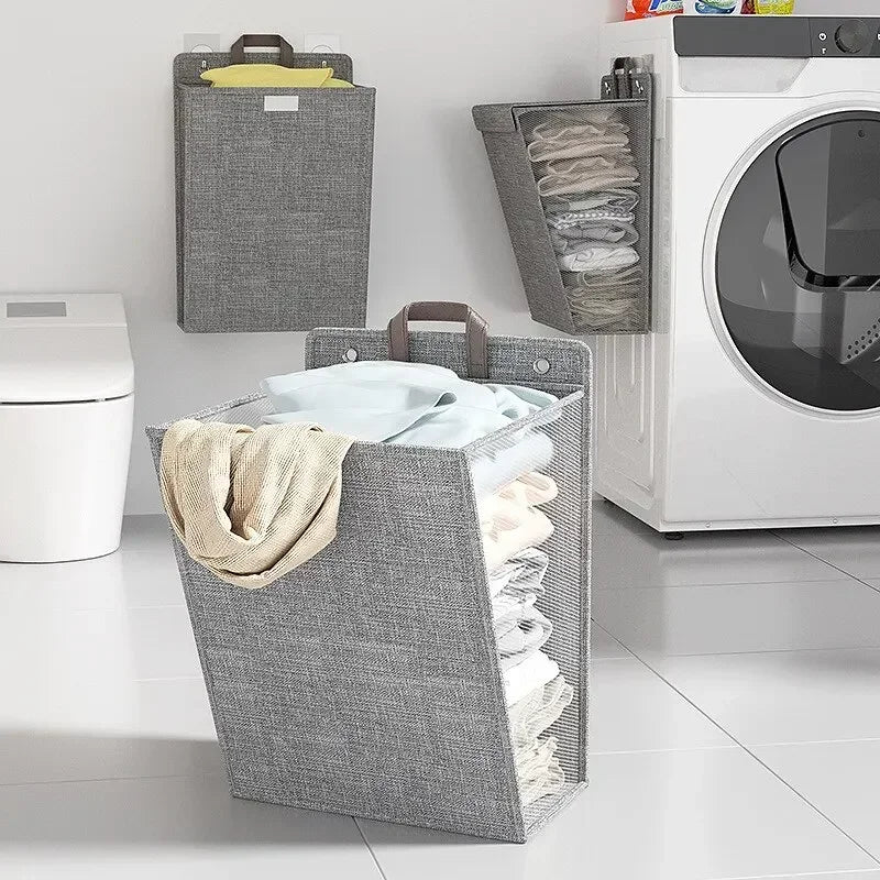 Multifunctional foldable laundry basket for storage and sorting