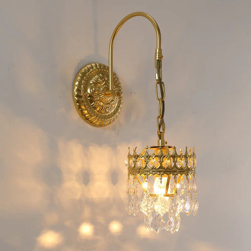 Retro crystal wall light for elegant interior decor - vue 3 sur 9