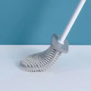 Wall-mounted toilet brush with drainable base, no drilling required