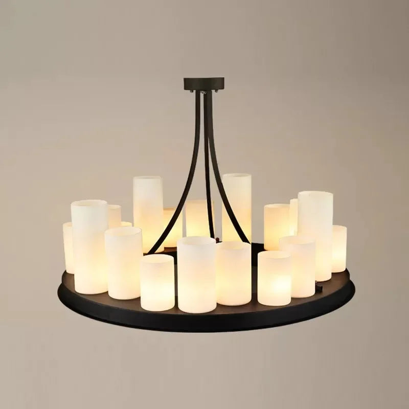 Modern glass LED chandelier for interior decoration - vue 3 sur 6