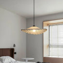 Nordic fabric pendant light with straw hat for interior decoration