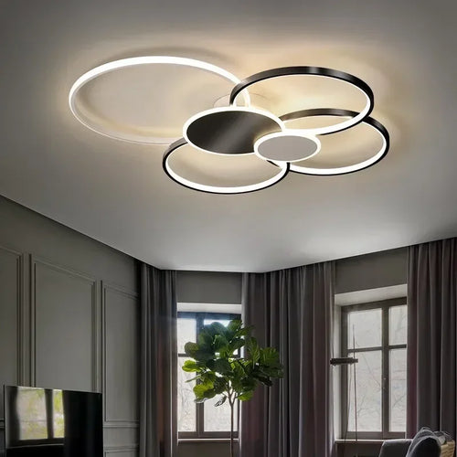 Modern ring LED ceiling light with simple smart dimmer for dining room, bedroom, living room or hall