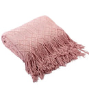 Soft knitted throw with pom poms for living room american style