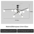 Modern glass chandelier nordic style for interior decor