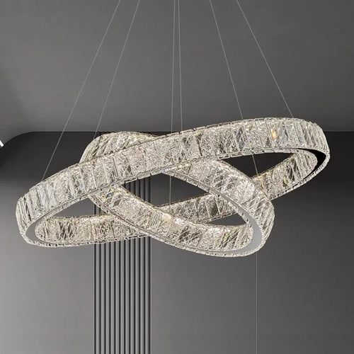 Modern crystal chandelier for elegant lighting - vue 3 sur 12