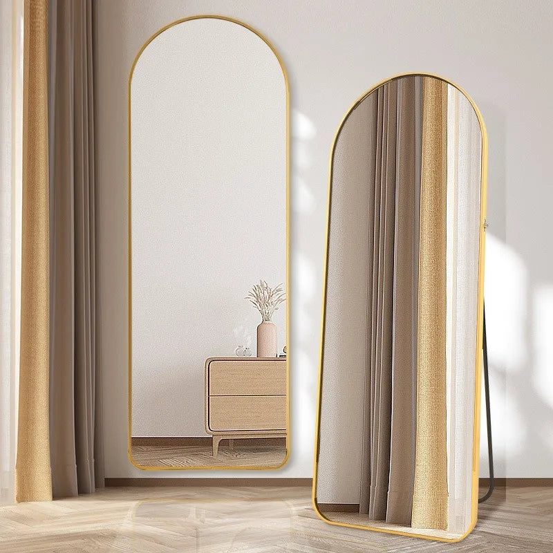 full length floor mirror semi-circular design for interior