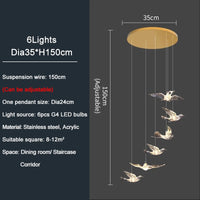 Youlaike bird design LED chandelier for staircases and luxury living rooms